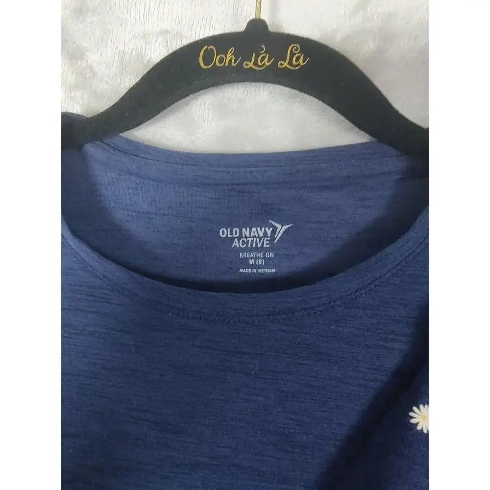 Girls Old Navy Lot of 2 Top Medium (8) Blue & Blue w/ White Flowers 1 NWT 1 Used